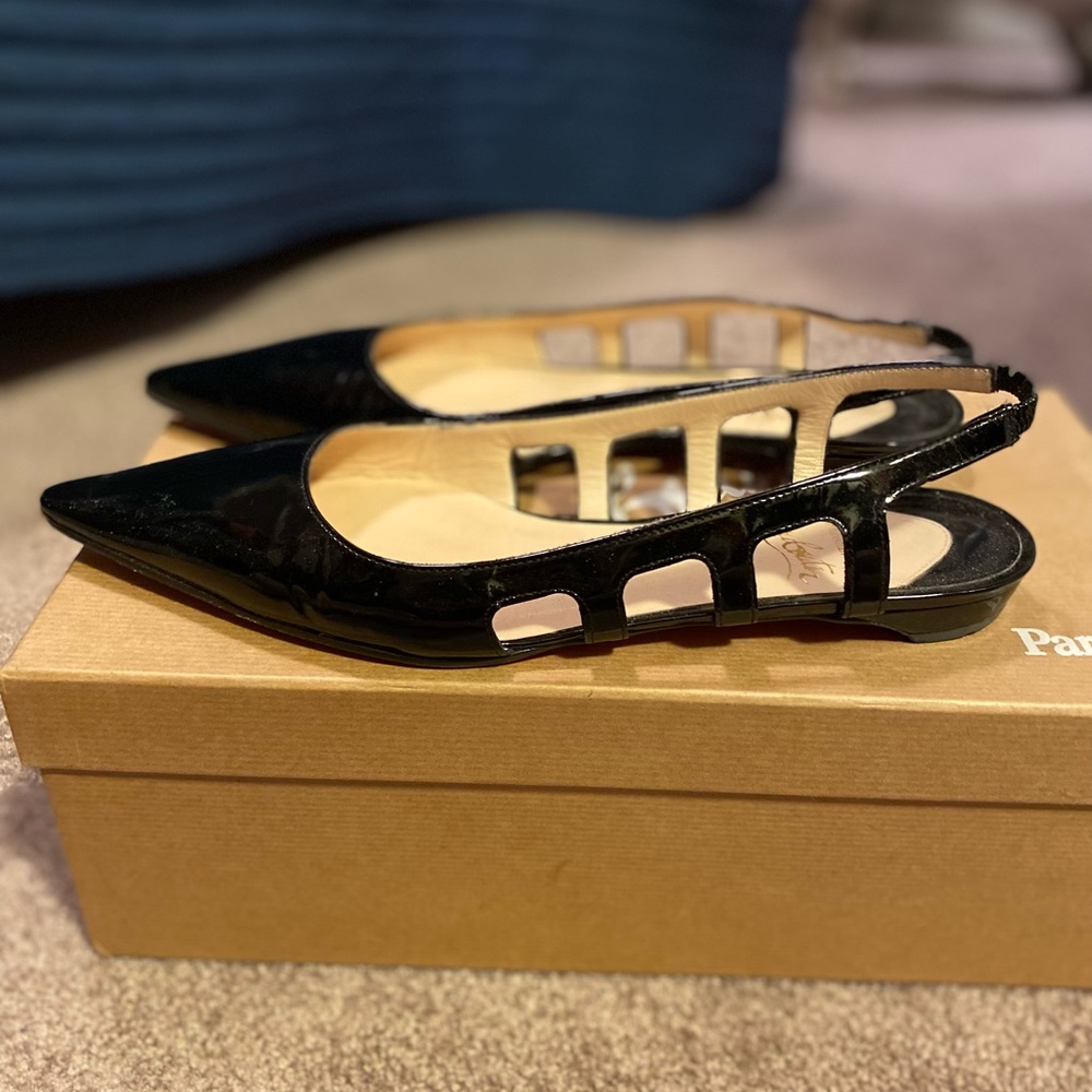 Christian Louboutin cutout mule black flats - Picture 6 of 9